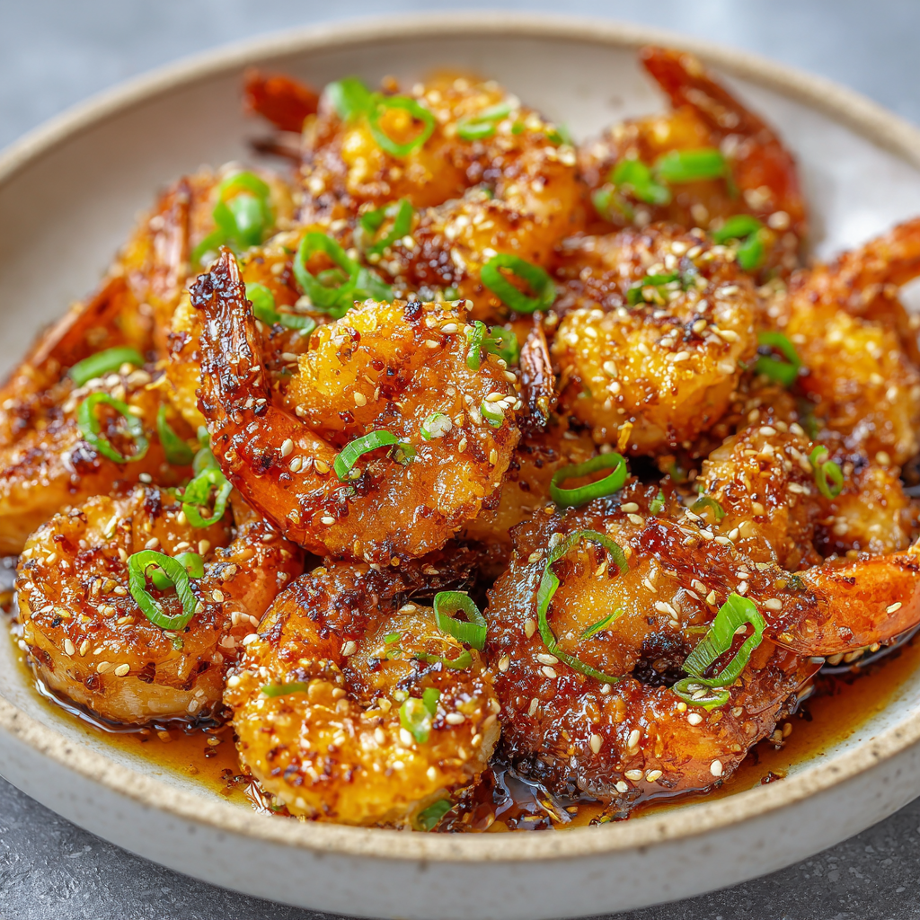 Honey Garlic Air Fryer Shrimp