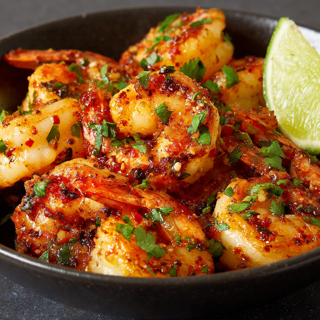 Air Fryer Spicy Garlic Shrimp