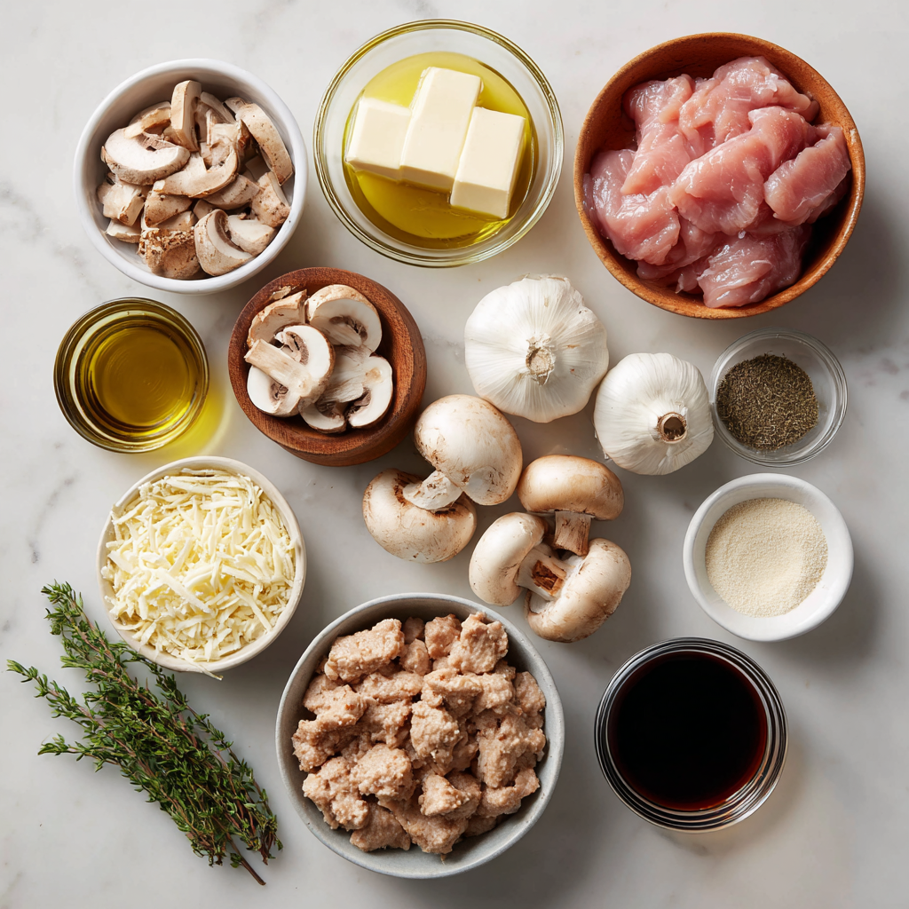 Air Fryer Creamy Pork Marsala ingredients