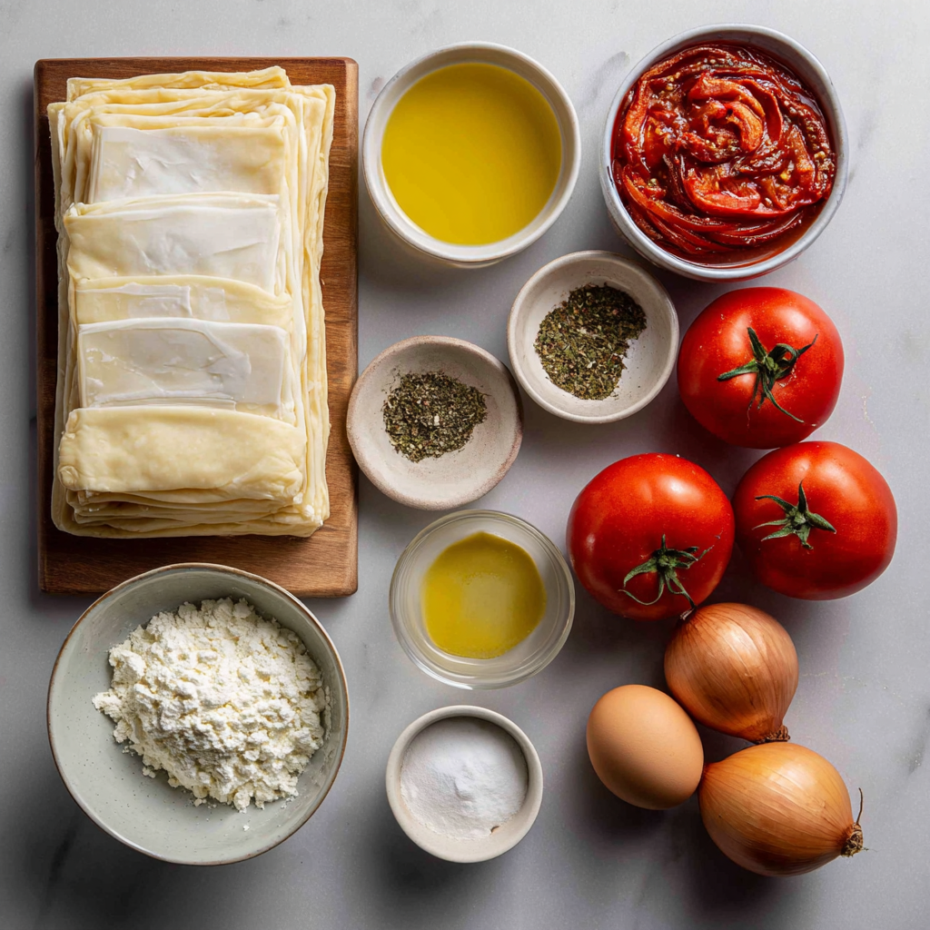 Air Fryer Upside-Down Tomato Puff Pastry Tart ingredients