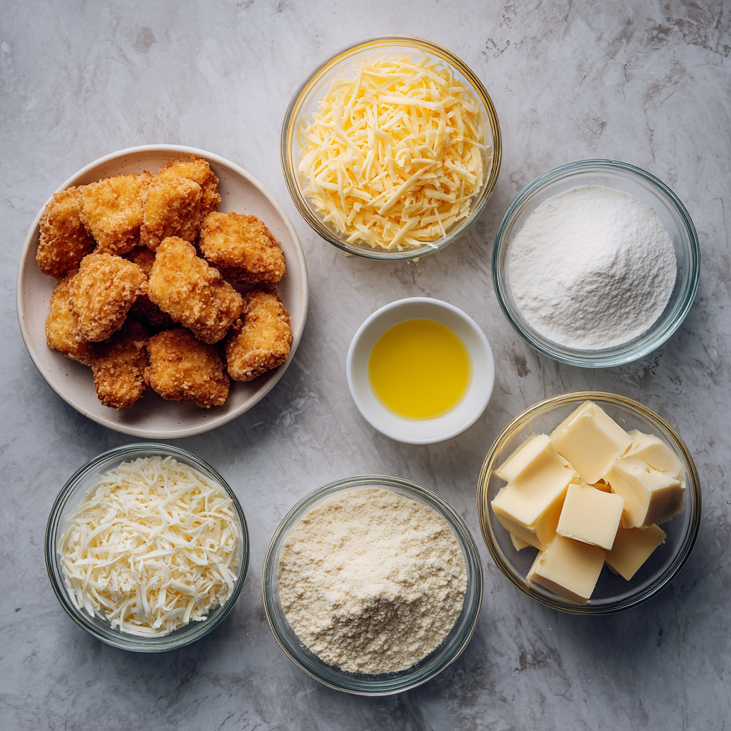 Air Fryer Crispy Cheddar Chicken Nuggets ingredients