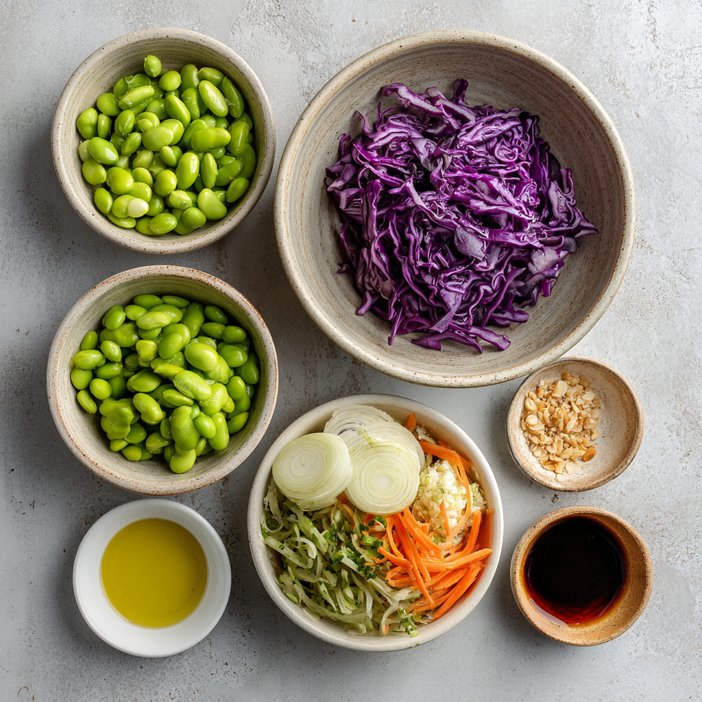Air Fryer Edamame Crunch Salads ingredients