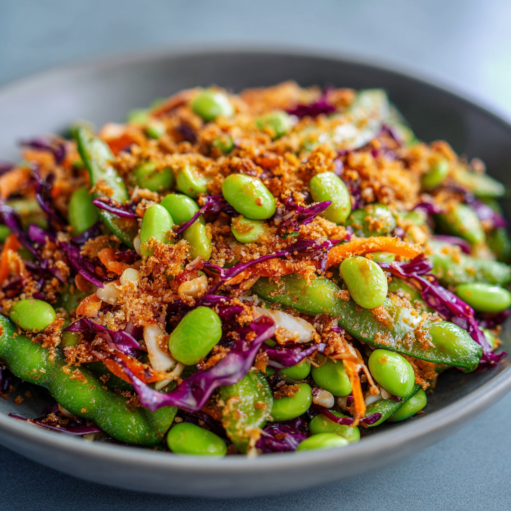 how to make Air Fryer Edamame Crunch Salads