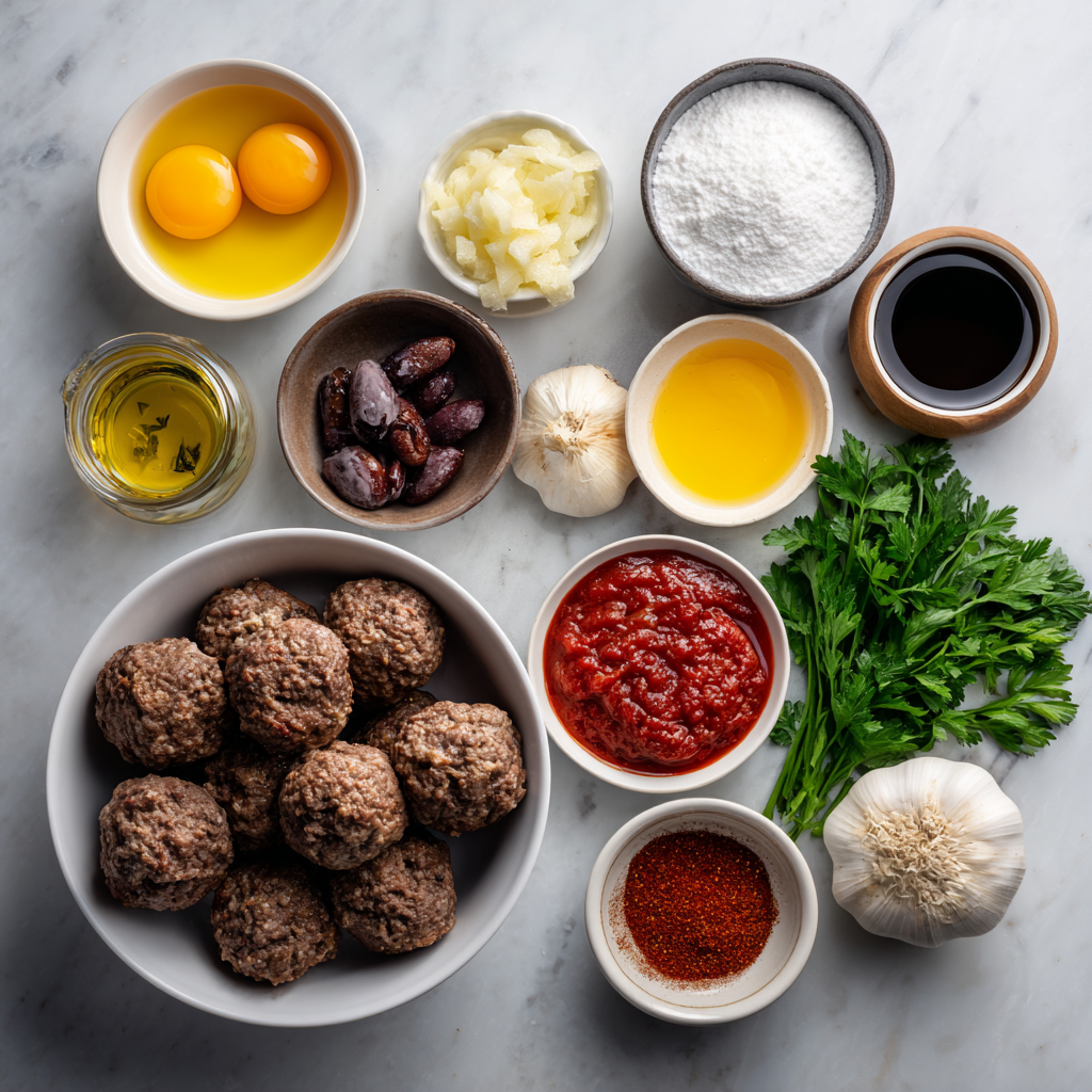 Air Fryer Mediterranean Beef Meatballs ingredients