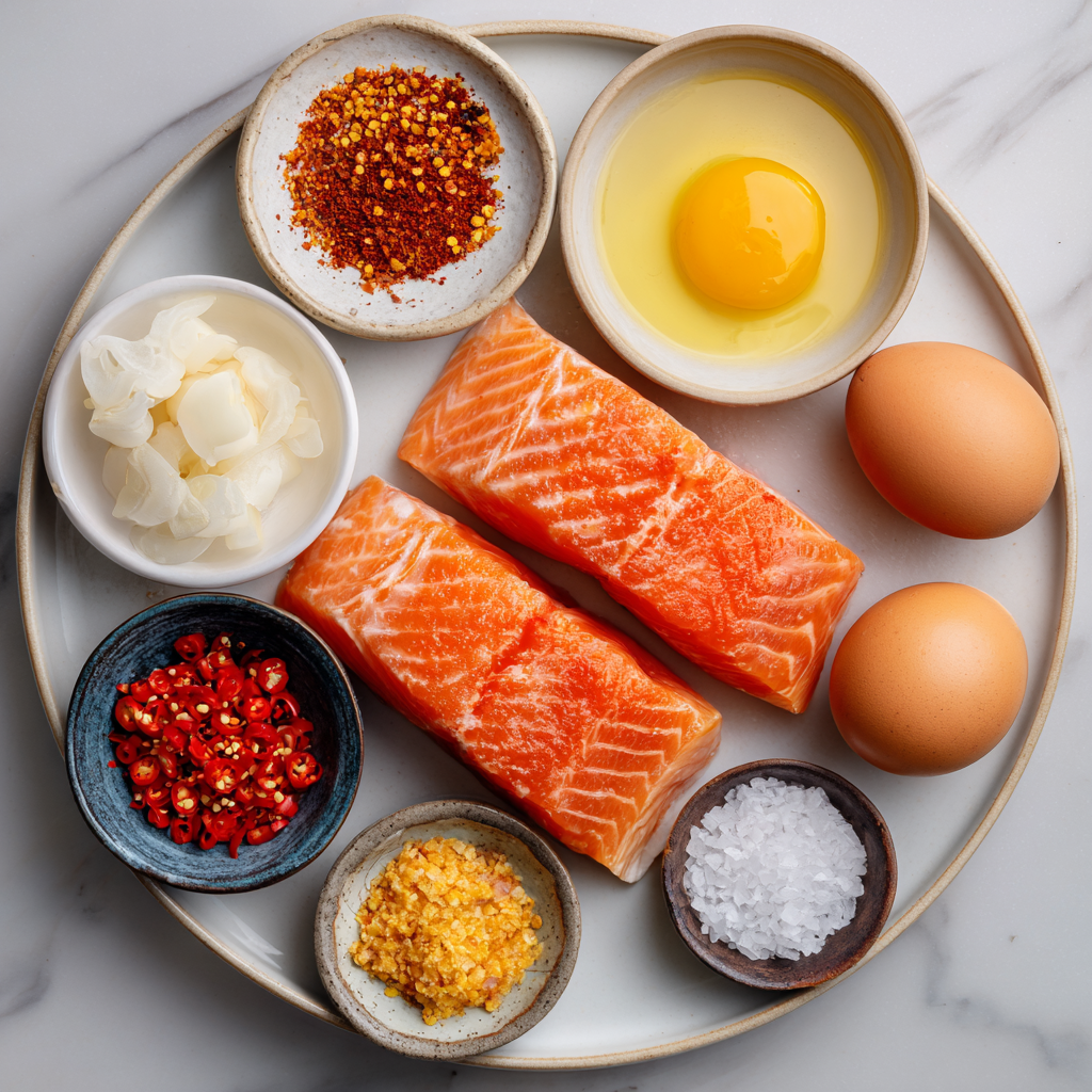 ingrdients of Air Fryer Bang Bang Salmon