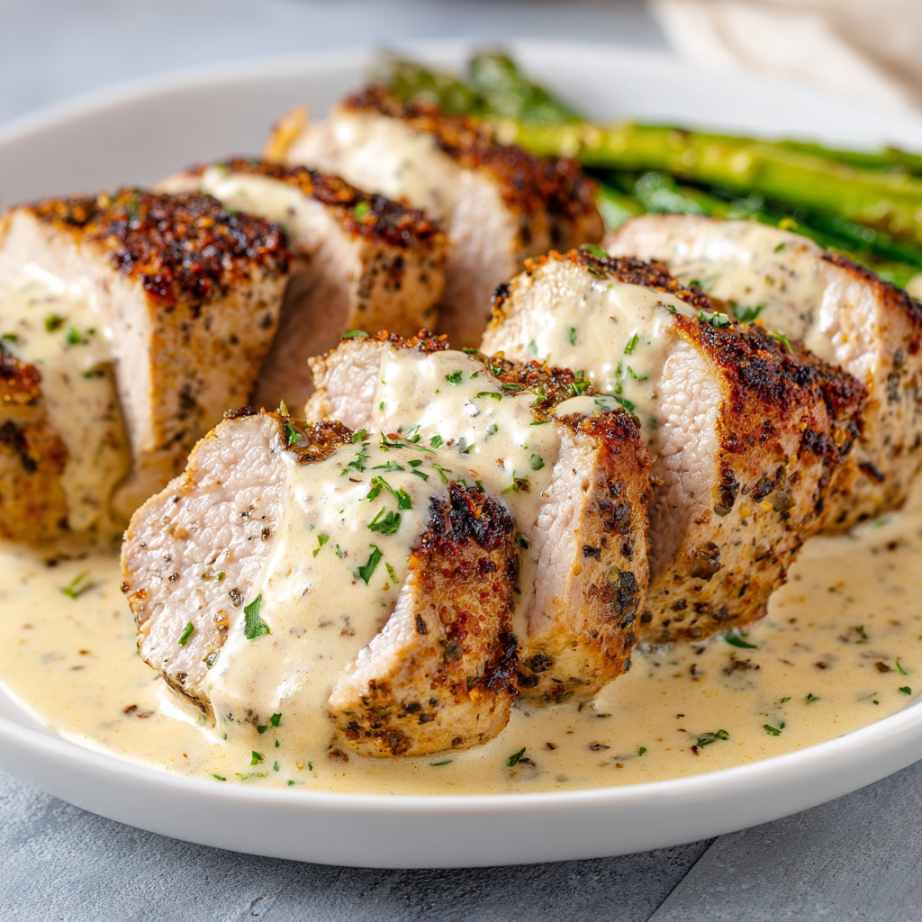 how to make Air Fryer Italian Cream Sauce Pork Tenderloin 