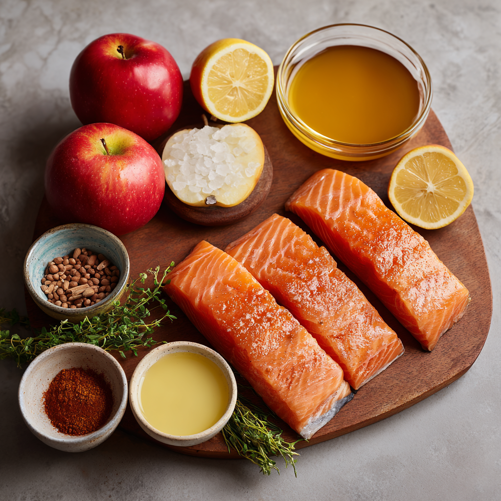 Air Fryer Apple Cider Glazed Salmon Fillets ingredients