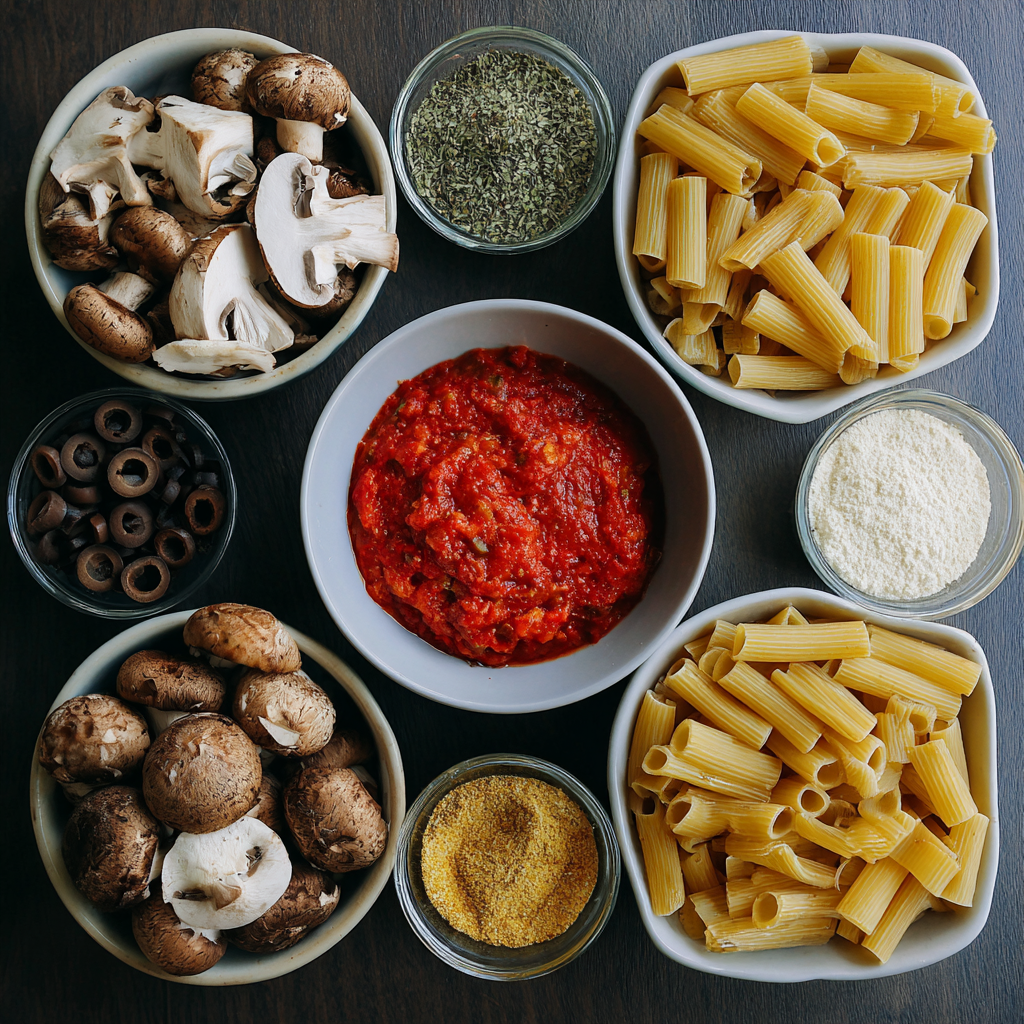Air Fryer Vegan Pasta ingredients
