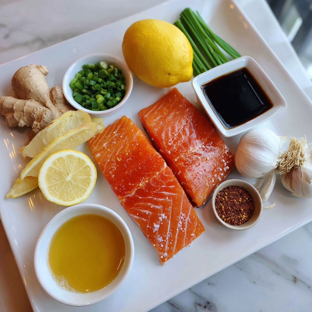 Air Fryer Poached Salmon ingreddients