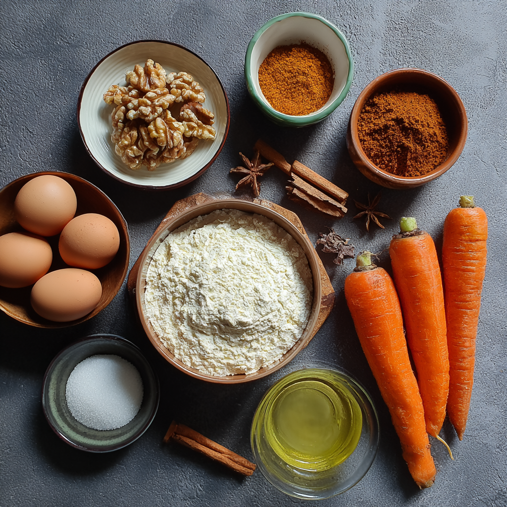 Air Fryer Carrot Cake ingredients