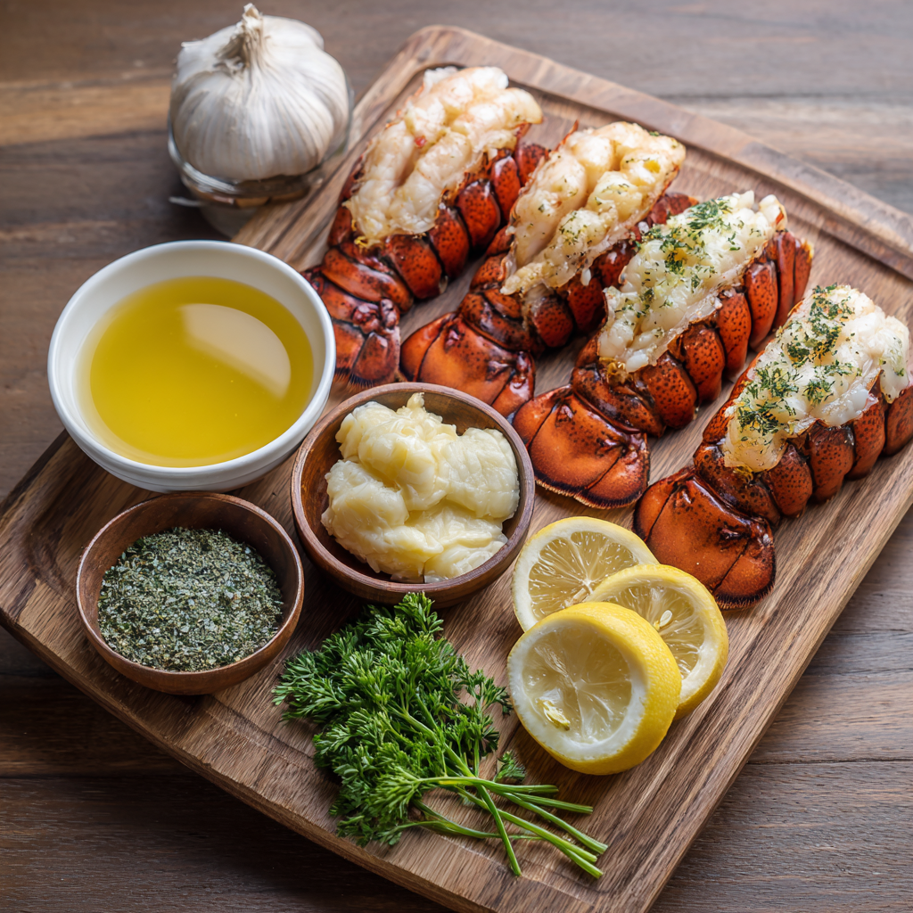 Air Fryer Garlic Herb Butter Lobster Tails ingredients
