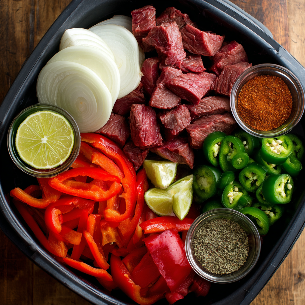 Air Fryer Beef Fajitas ingredients