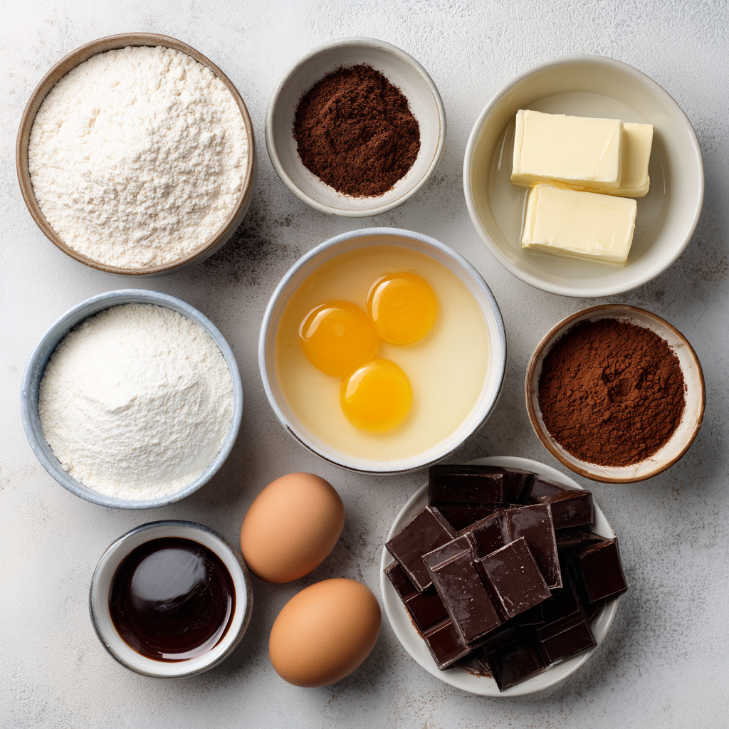 ingredients of Air Fryer Chocolate Cake