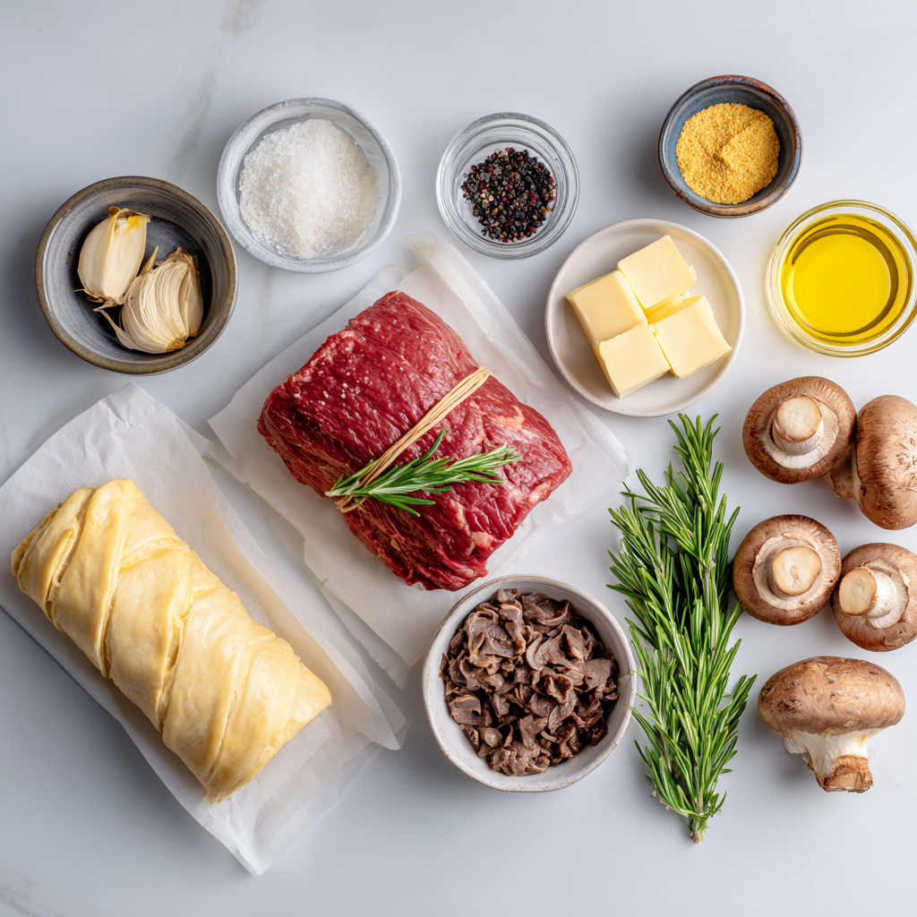 ingredients of Air Fryer Beef Wellington