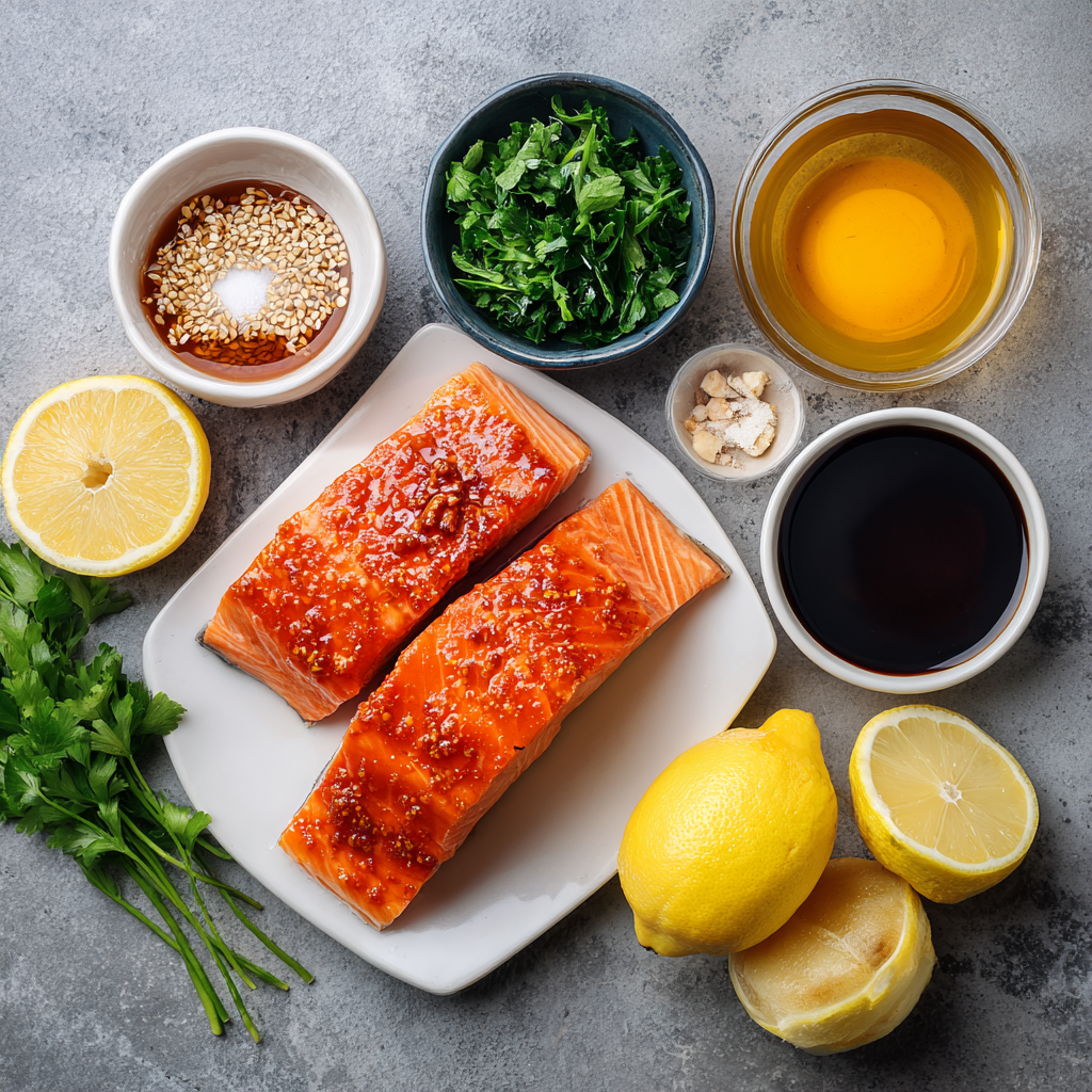 Air Fryer Honey Glazed Salmon ingredients