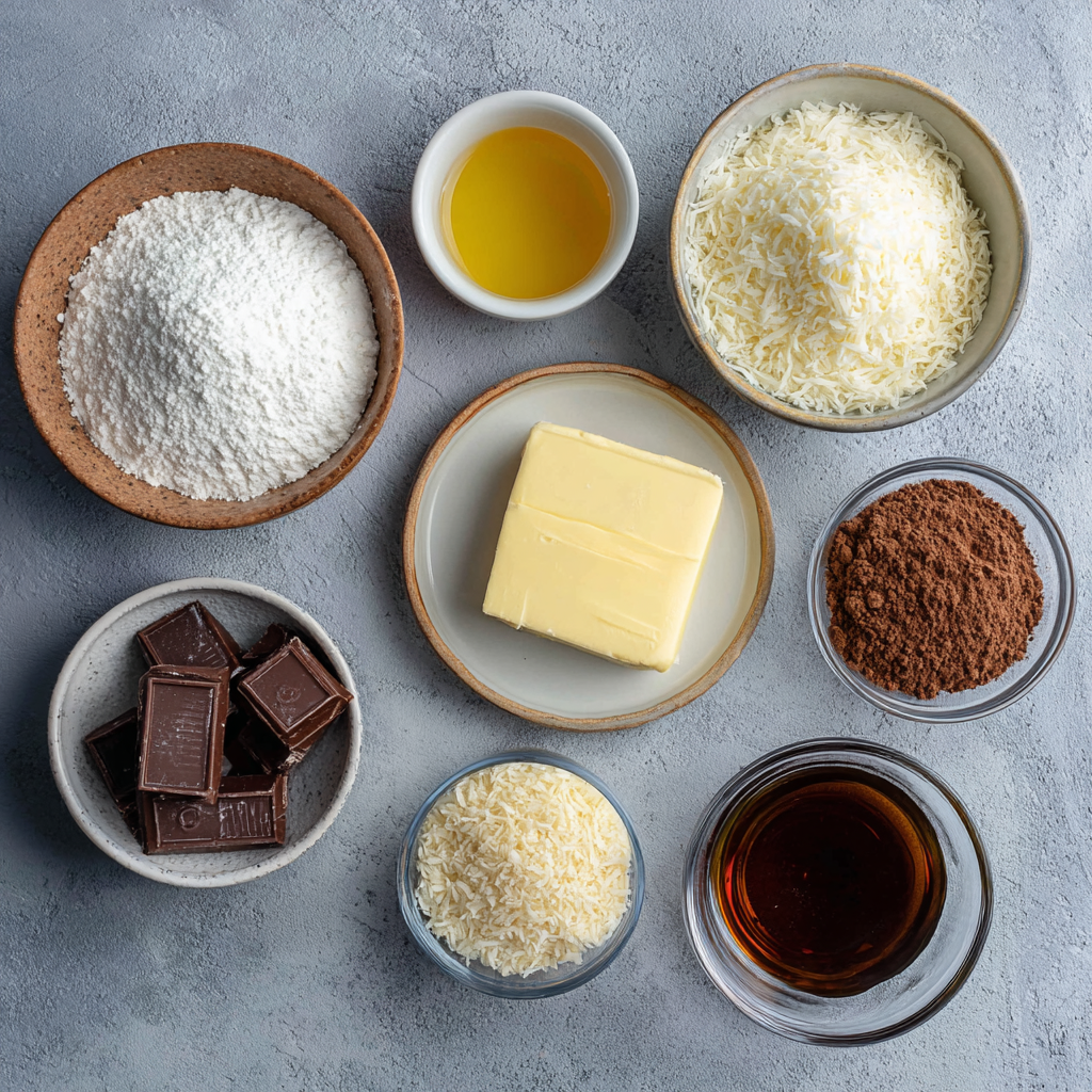 Air Fryer German Chocolate Cake ingiredients