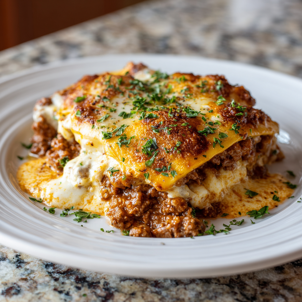 how to make Air Fryer Creamy Beef Lasagna