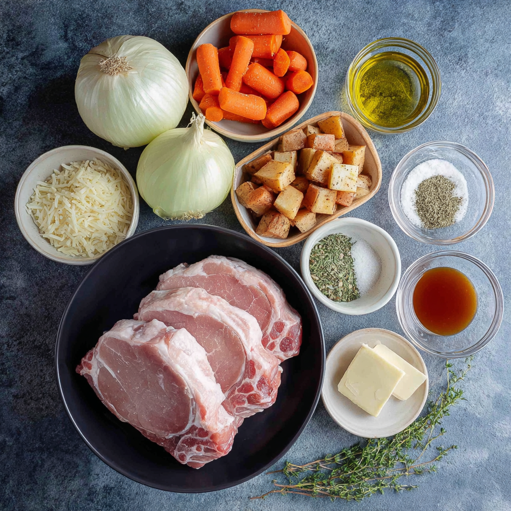 Air Fryer Pork Chop Casserole ingredients