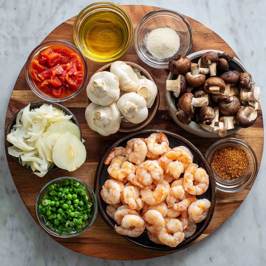 Air Fryer Seafood Paella ingredients