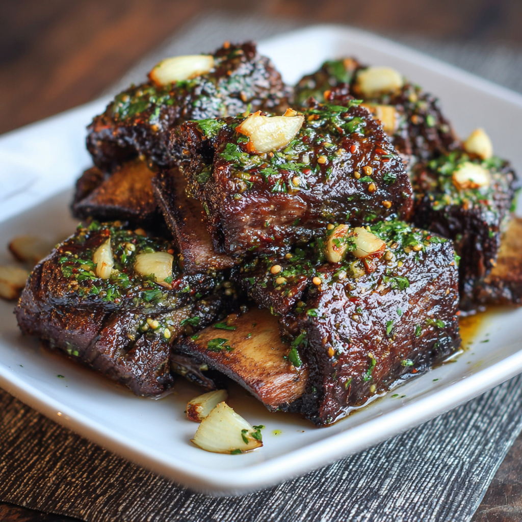 how to make Air Fryer Garlic Butter Beef Short Ribs