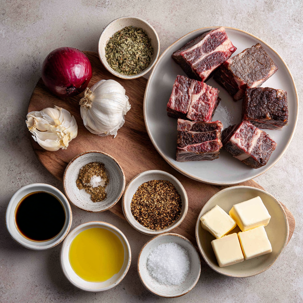 Ingredients of Air Fryer Garlic Butter Beef Short Ribs