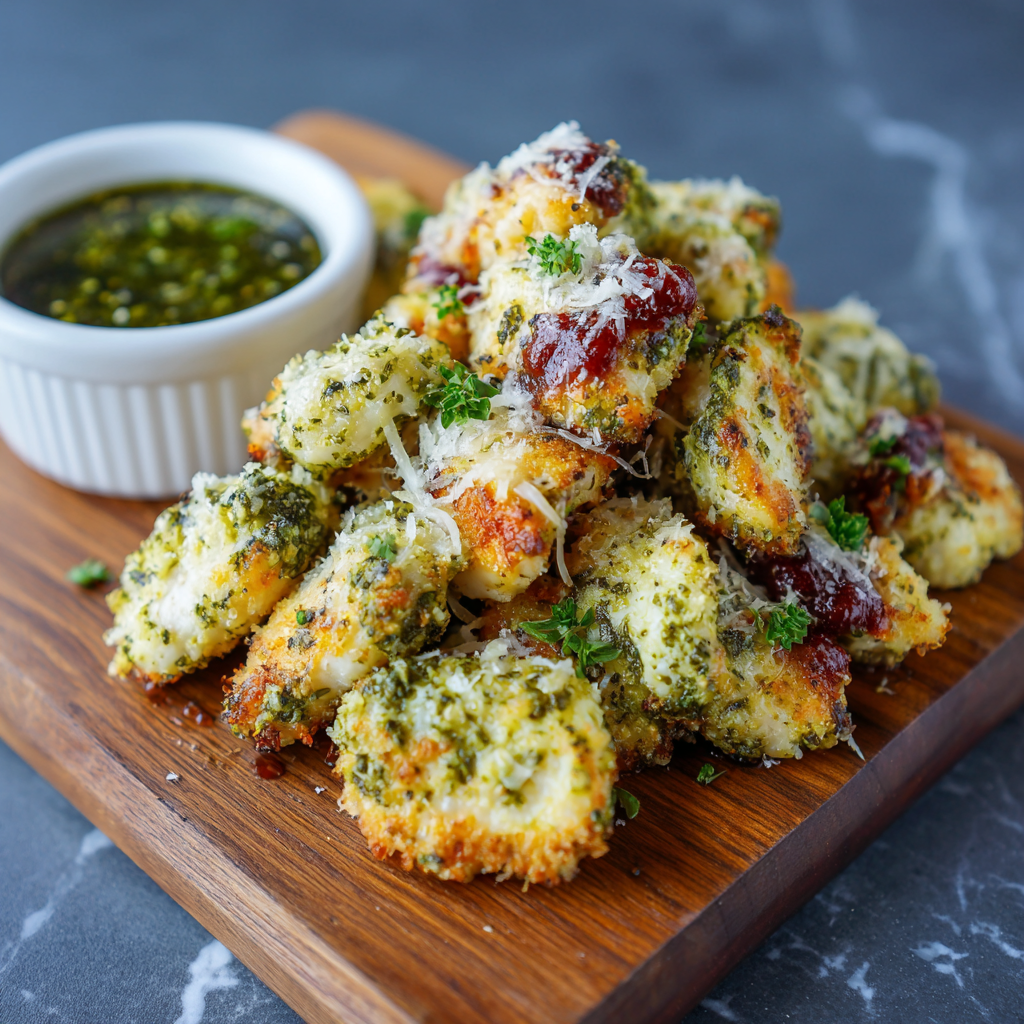 Air Fryer Pesto Chicken Bites