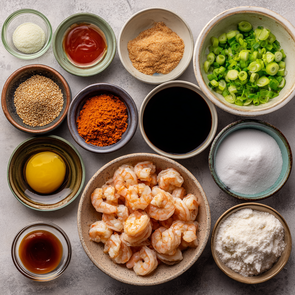 Ingredients of Air Fryer Bang Bang Shrimp
