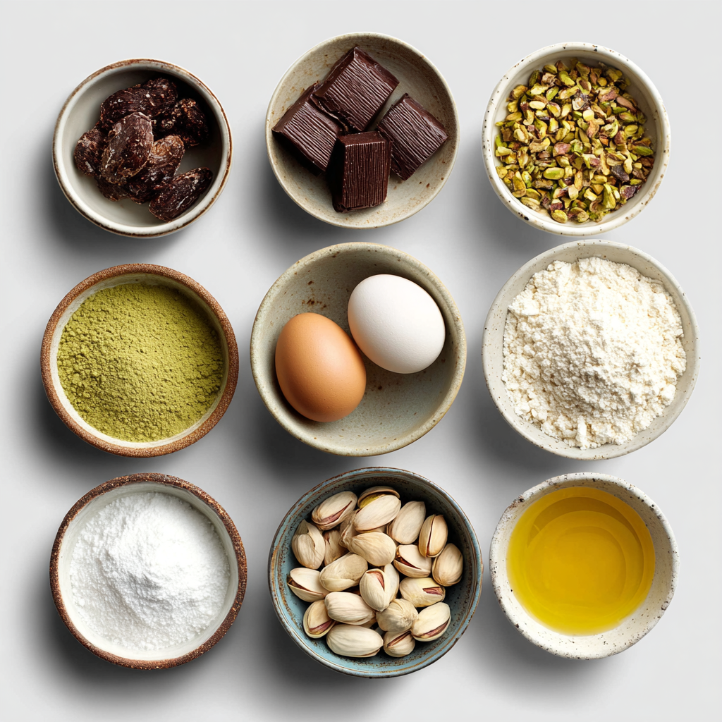 Air Fryer Dubai Chocolate & Pistachio Inspired Dessert ingredients