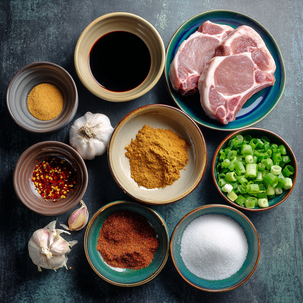 Air Fryer Sticky Asian Pork Chops ingreidnets