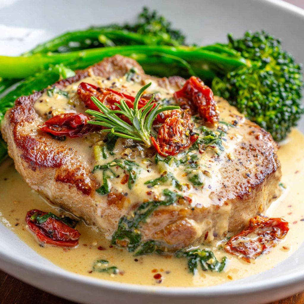 How to make Air Fryer One-Pan Creamy Tuscan Pork