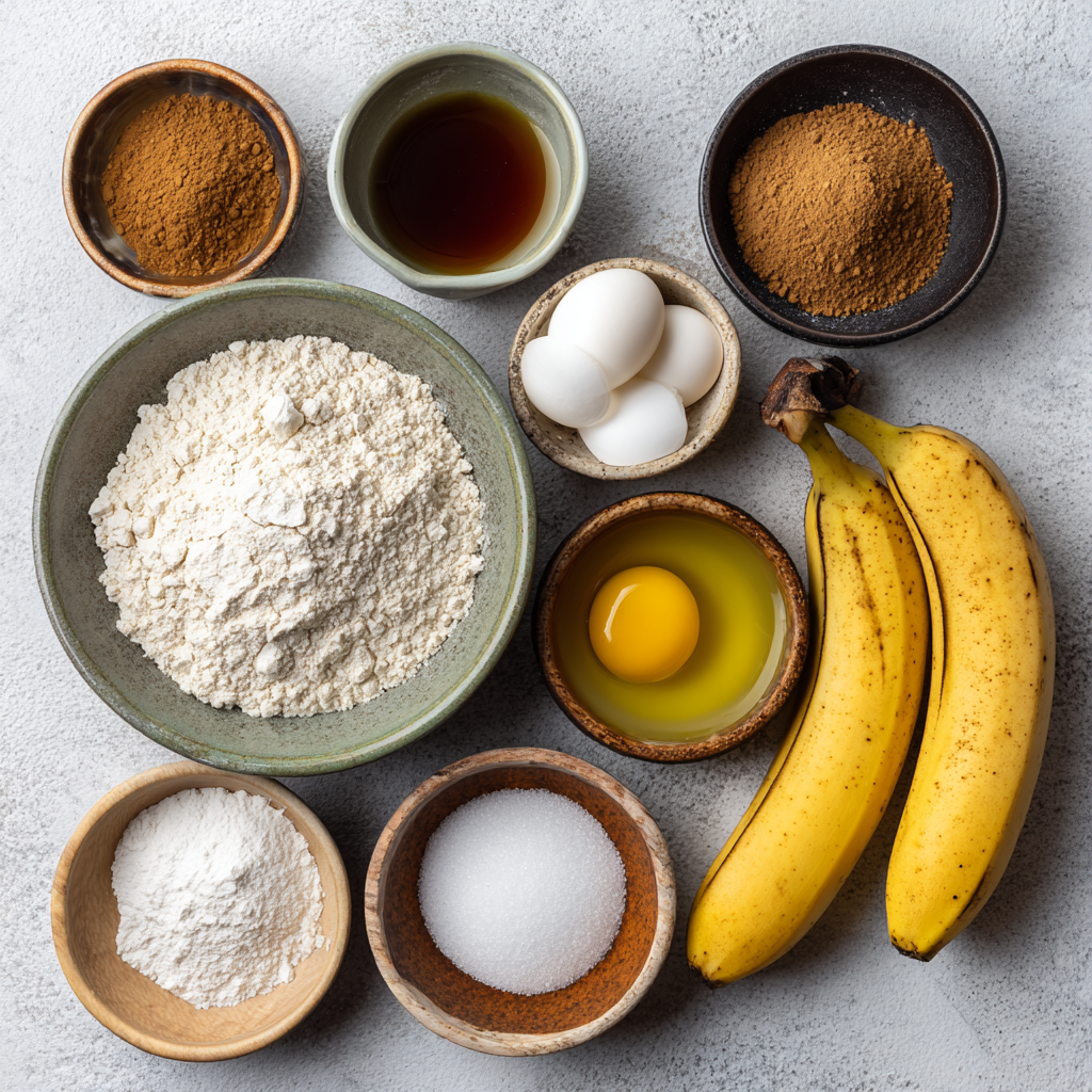 ingredients of Air Fryer Banana Bread