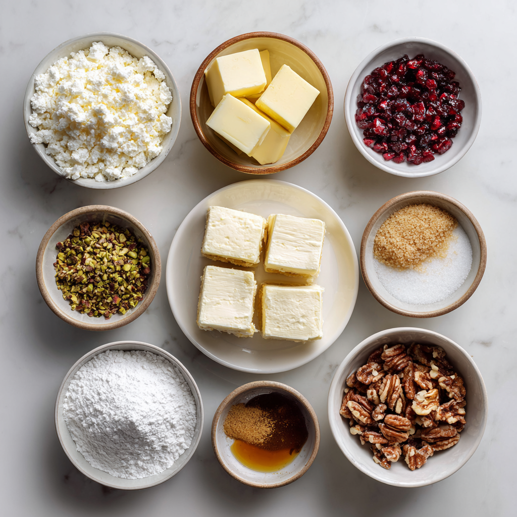 ingredients of Air Fryer Baklava Cheesecake Bars