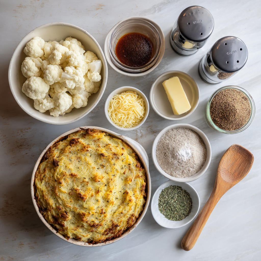 Air Fryer Low‑Carb Cauliflower Shepherd’s Pie ingredients