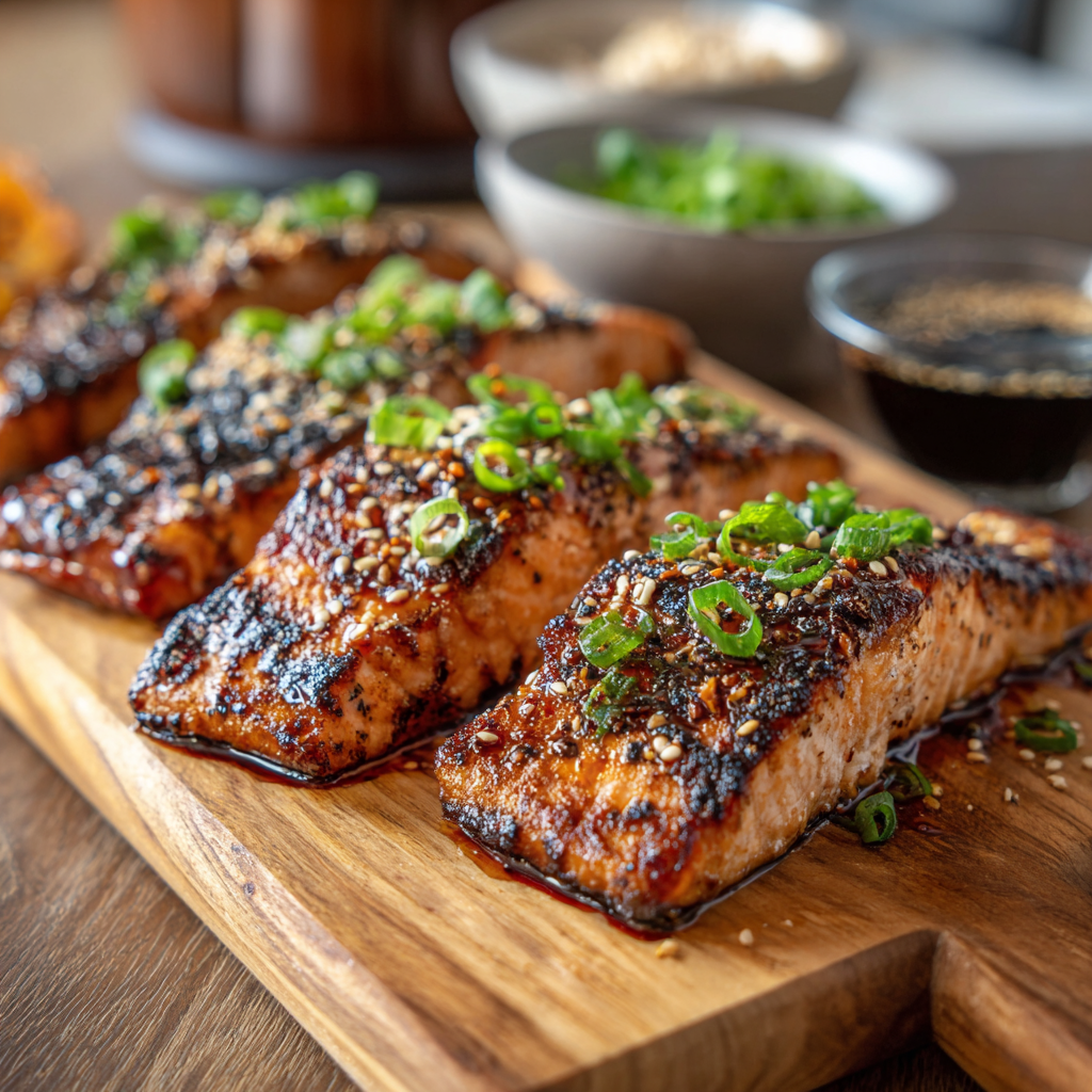 How to make Air Fryer Plank-Grilled Sweet Soy Salmon