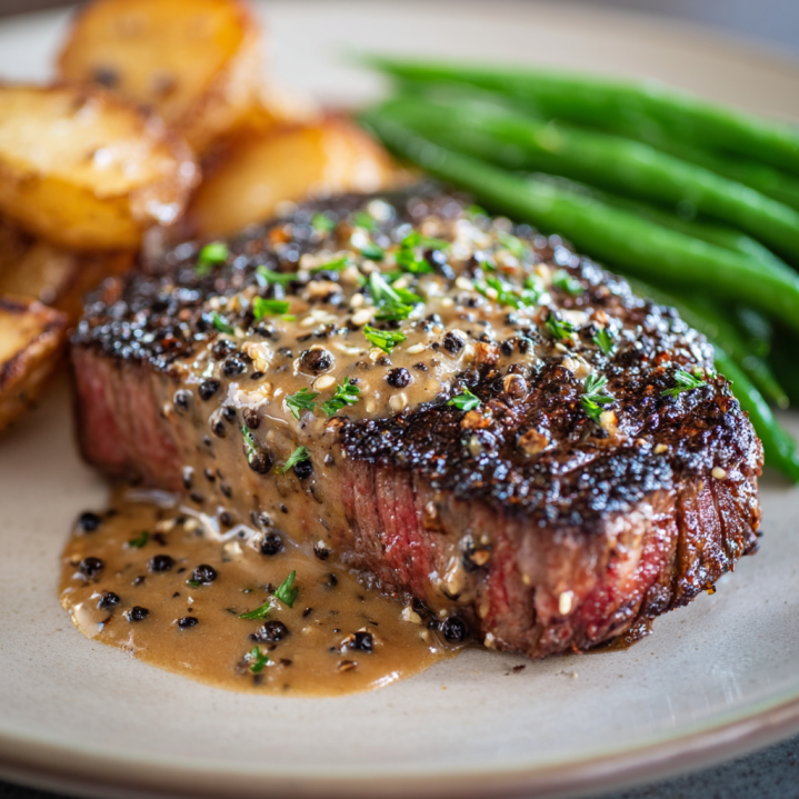 how to make Air Fryer Steak Au Poivre
