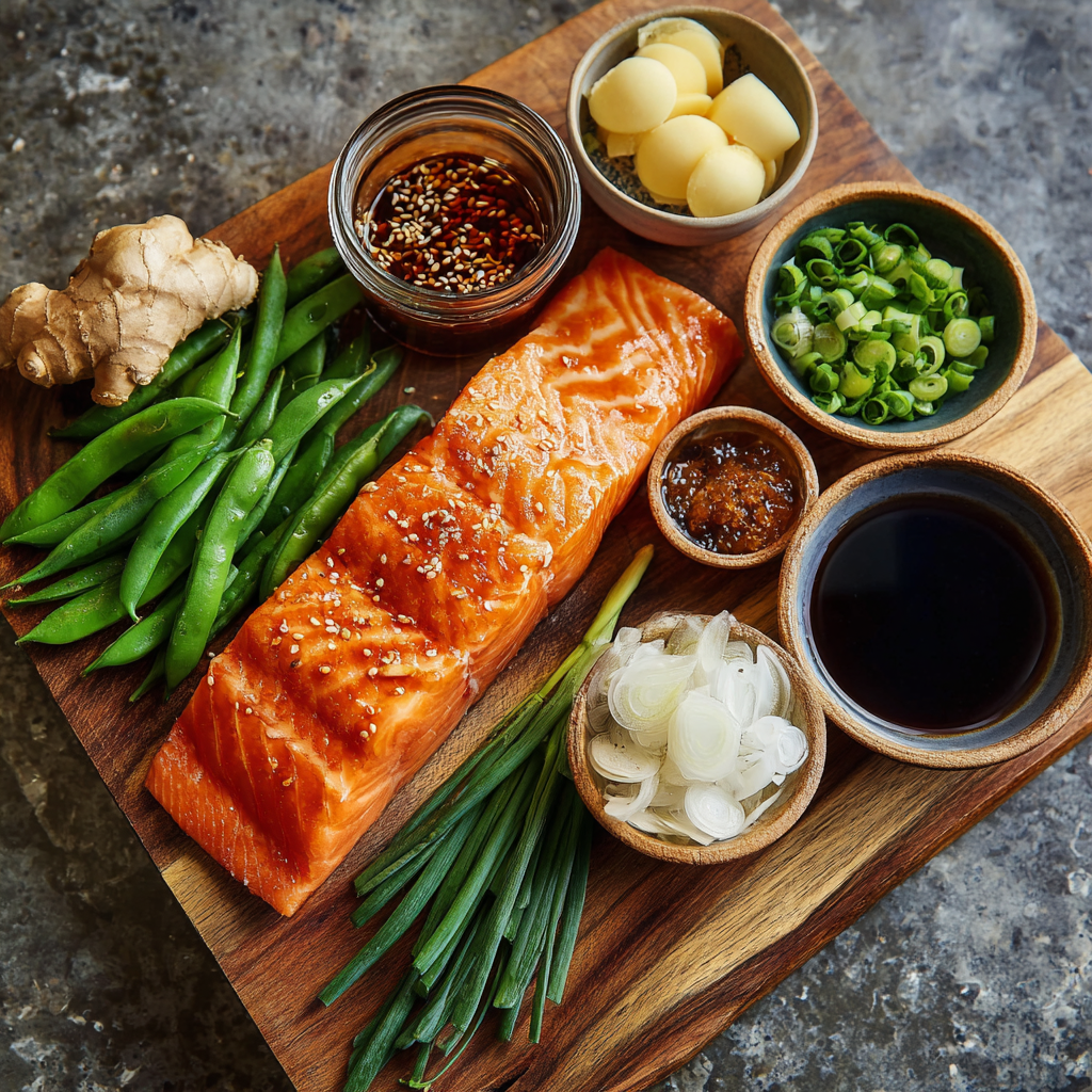 Air Fryer Plank-Grilled Sweet Soy Salmon ingredients