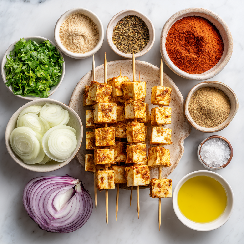 Air Fryer Vegan Tofu Tikka Skewers ingredients