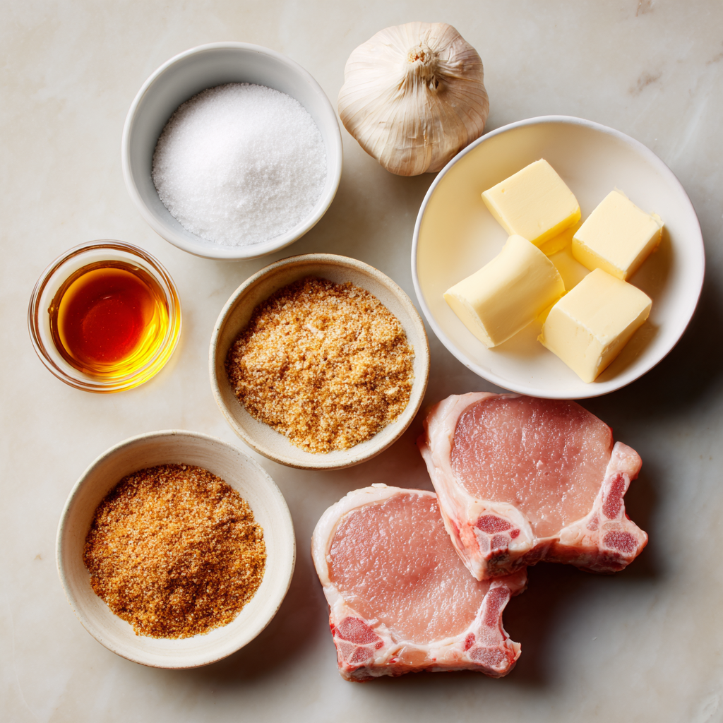 Air Fryer Brown Sugar Garlic Pork Chops ingredients