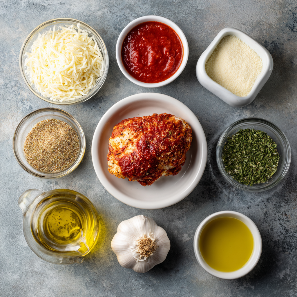 Air Fryer Keto Chicken Parmesan ingredients