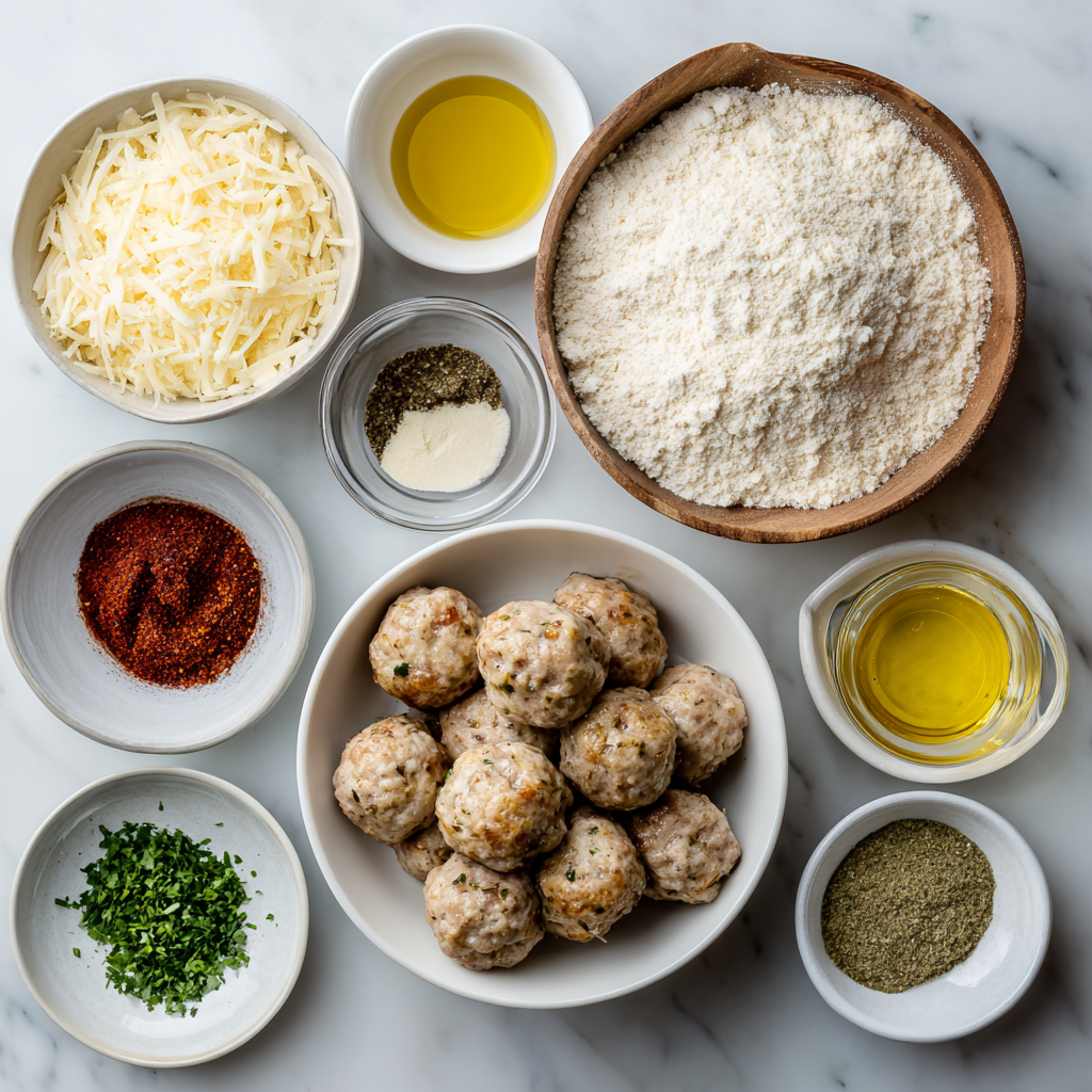 Air Fryer Creamy Garlic Parmesan Pork Meatballs ingredients