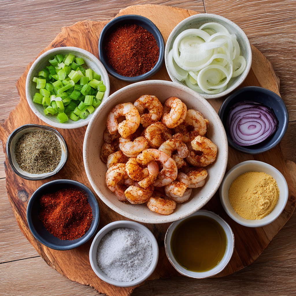 Air Fryer Cajun Shrimp Bowl ingredients