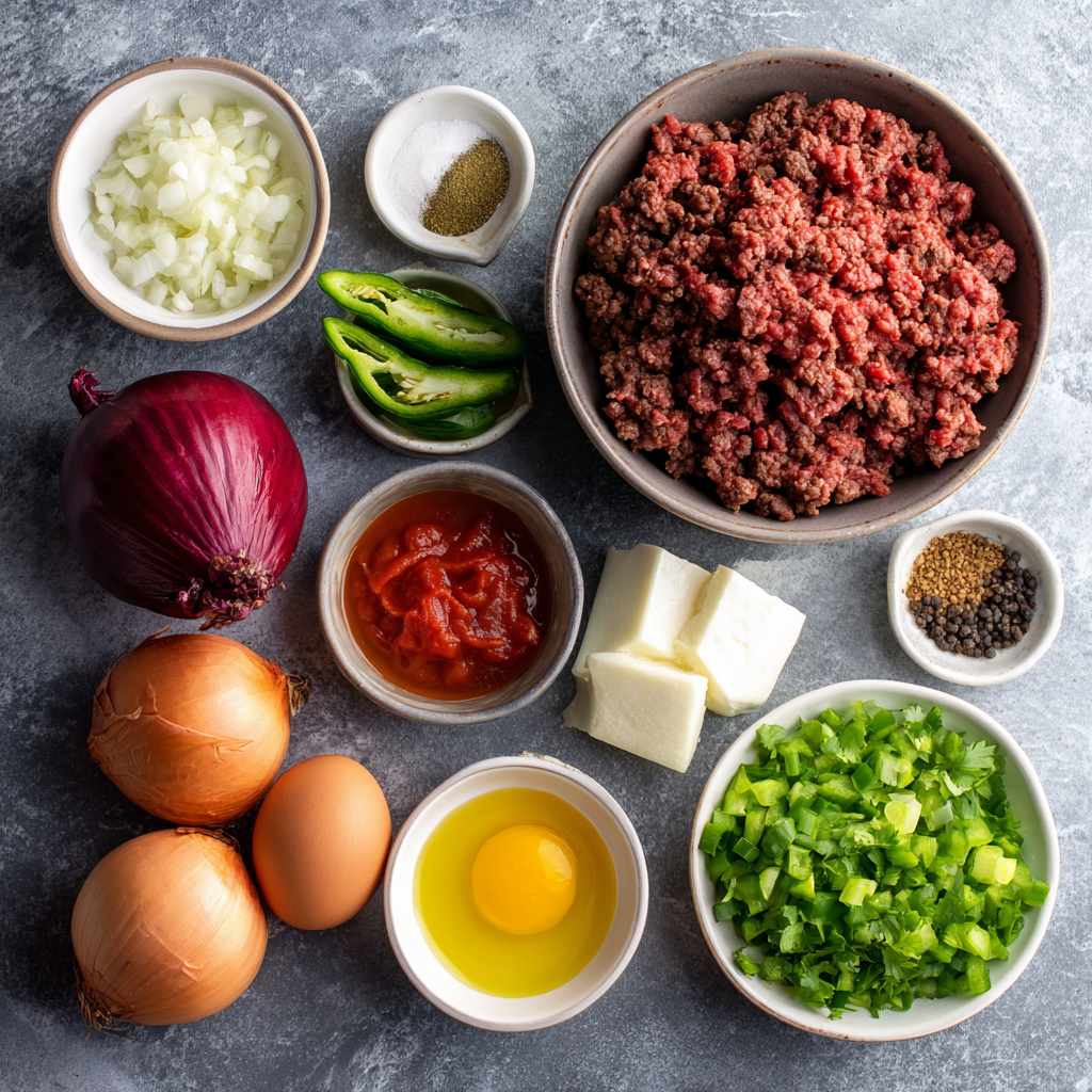 Ingredients of Air Fryer Beef Picadillo