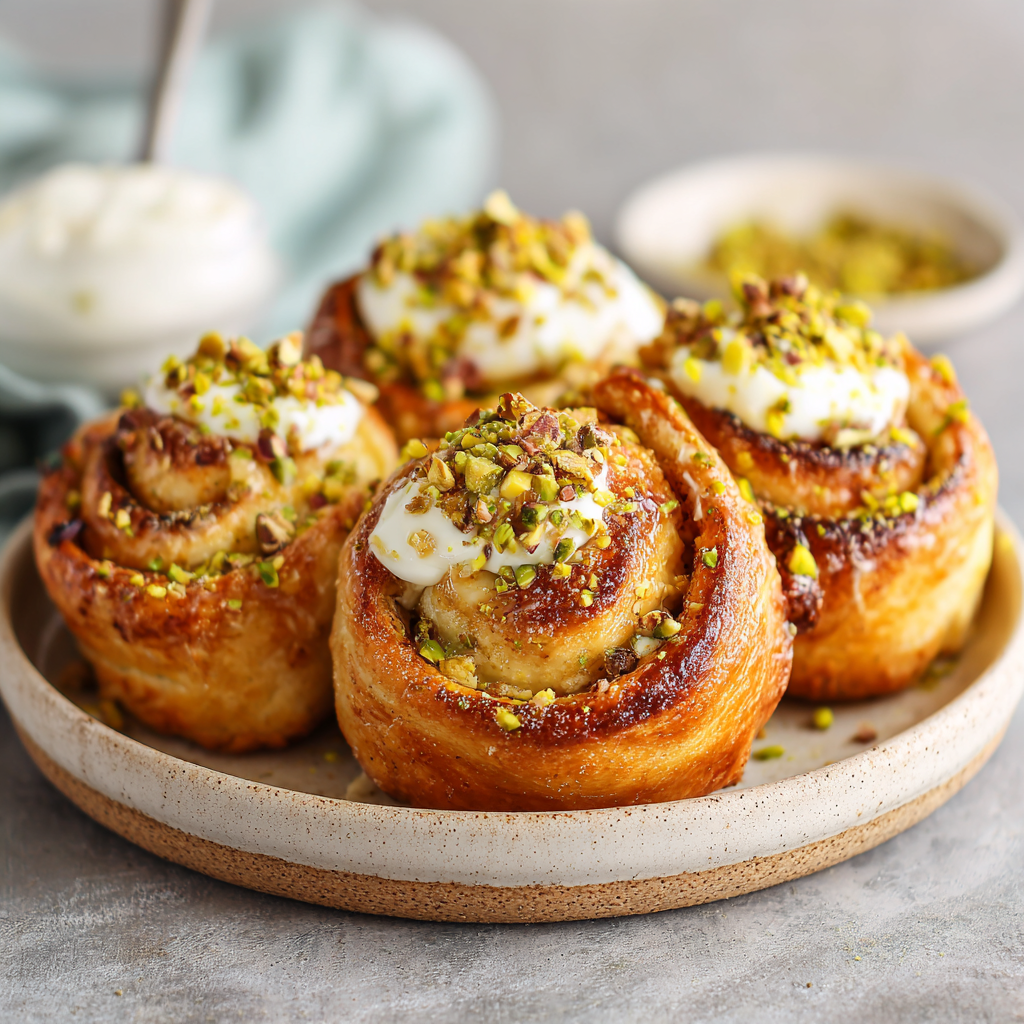 how to make Air Fryer Pistachio Cream Cheese Rolls