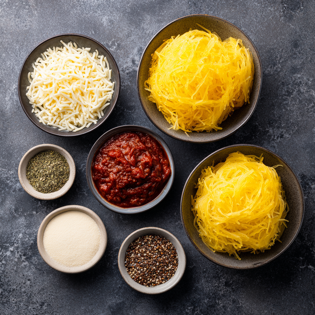 ingredients of Air Fryer Pizza Spaghetti Squash