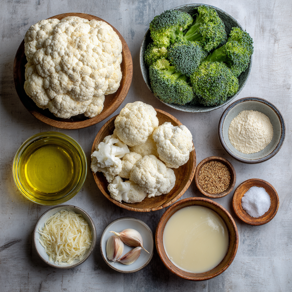 Air Fryer Vegan Garlic Alfredo Veggie Bake ingredients