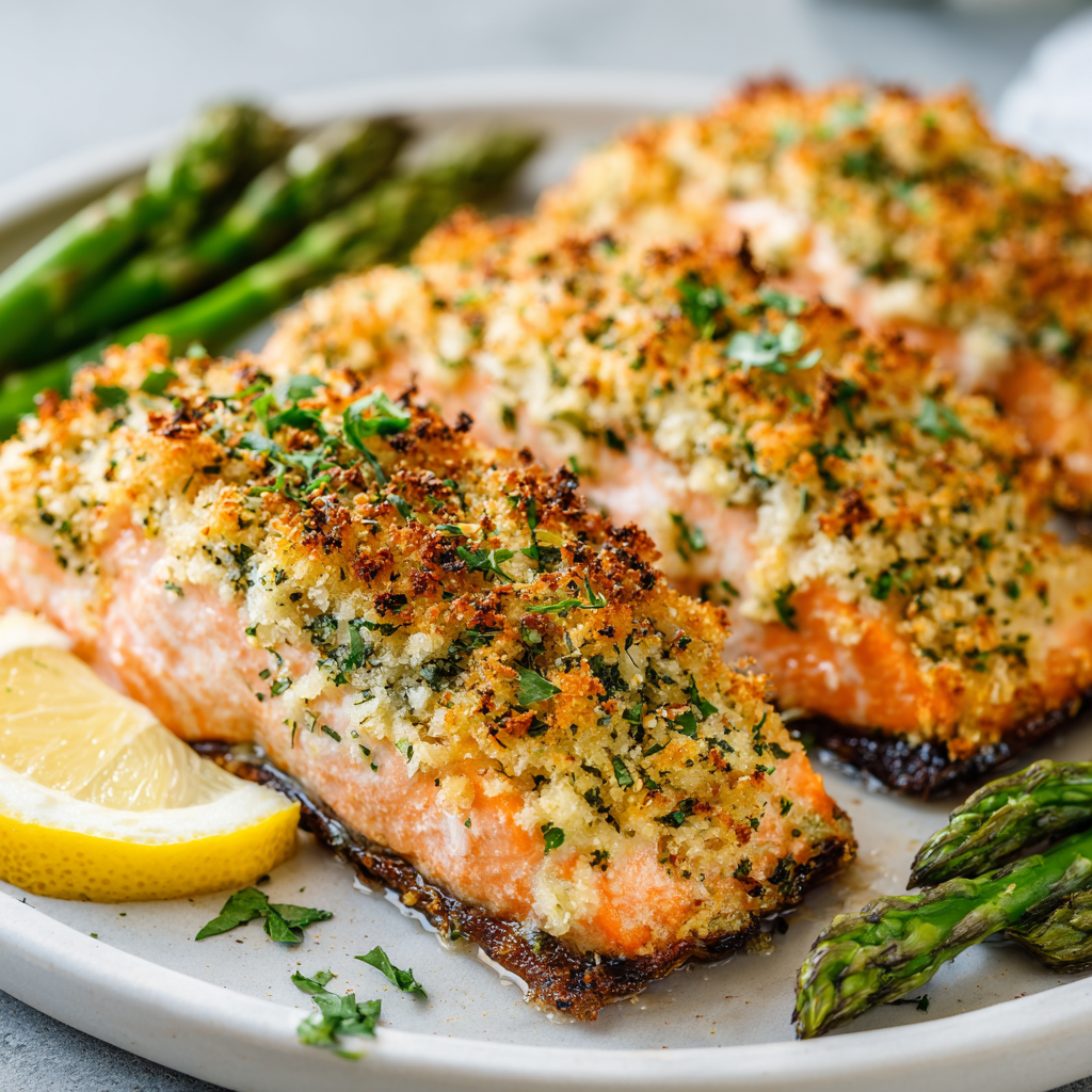 how to make Air Fryer Parmesan Herb Crusted Salmon