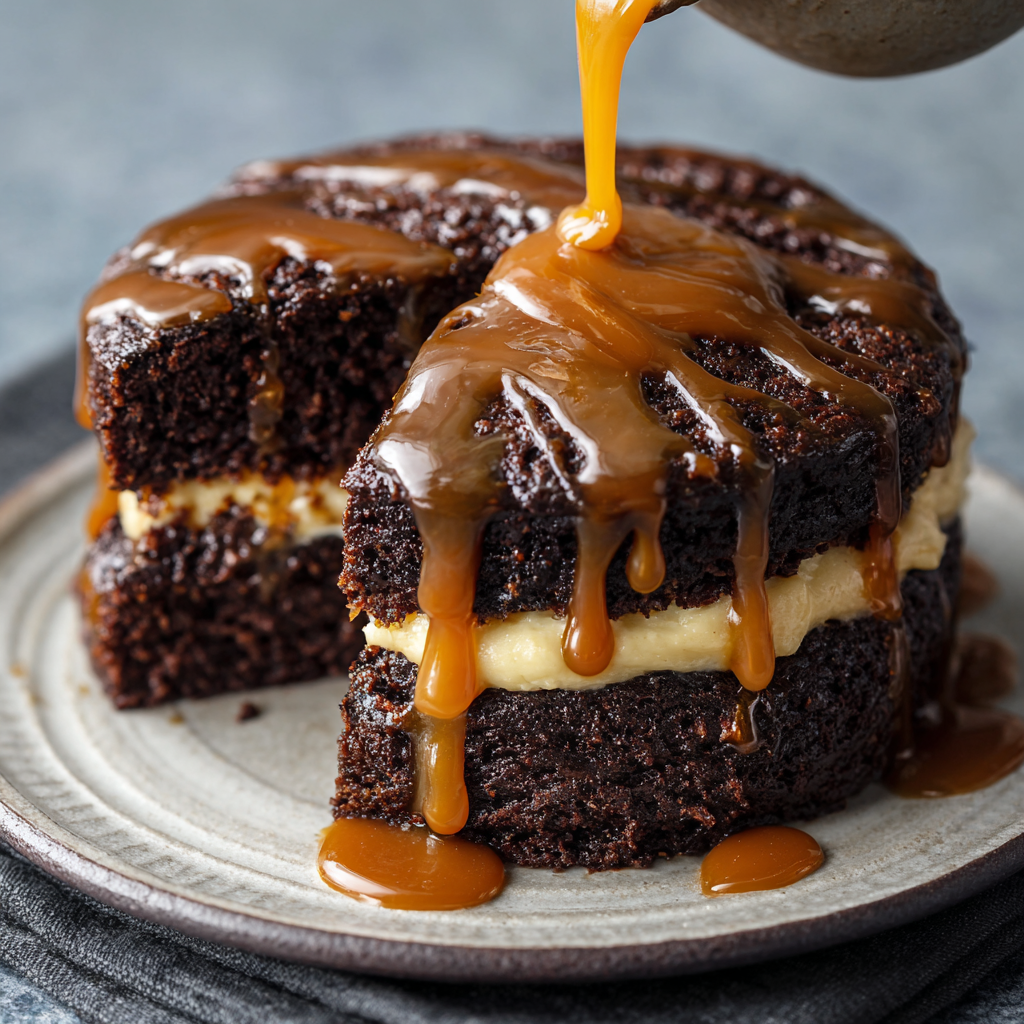 how to make Air Fryer Miso Caramel & Chocolate Stout Cake