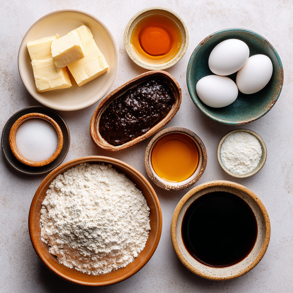 Air Fryer Miso Caramel & Chocolate Stout Cake ingredients