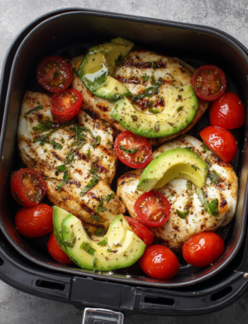 Air Fryer Chicken Avocado Caprese