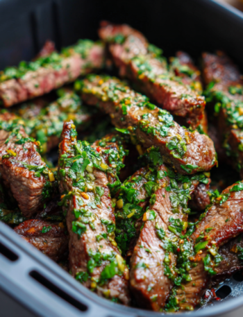 Air Fryer Chimichurri Steak Strips